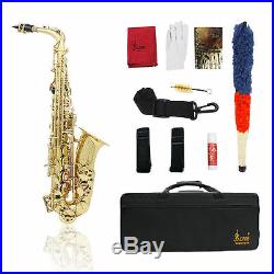 New Professional Eb Alto Sax Saxophone Paint Gold with Carry Case Accessories us