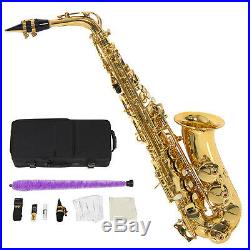 New Professional Eb Alto Sax Saxophone Paint Gold with Case and Accessories @BP