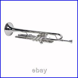 New Silver Student Concert Bb Golden Trumpet with Case Mouthpiece for Beginner