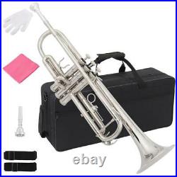 New Silver Student School Band Bb Trumpet With Casa Xmas Gift for Beginner