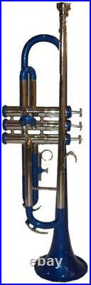 New Trumpet Bb Pitch For Sale Blue Color With Free Case And Mouthpiece