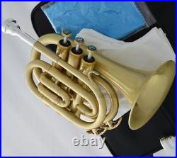 Ashthorpe Bb Pocket Trumpet – Brass Band Instrument With Padded Case & Mouthpiece