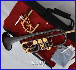Newest Professional Rotary Valves Trumpet Black Gold Plated With Soprano Key
