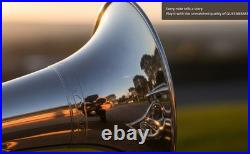 Nickel FINISH Bb FLAT-VALVE TRUMBONE-FREE HARD/CASE+TROMBONE