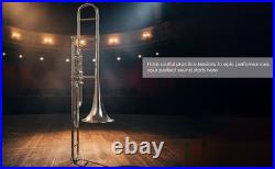 Nickel FINISH Bb FLAT-VALVE TRUMBONE-FREE HARD/CASE+TROMBONE