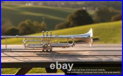 Nickel FINISH Bb FLAT-VALVE TRUMBONE-FREE HARD/CASE+TROMBONE