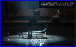 Nickel FINISH Bb FLAT-VALVE TRUMBONE-FREE HARD/CASE+TROMBONE