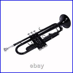 Nickel Plating Trumpet Set with Mouth of Trumpet Gloves Black