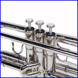 Nickelplated Drop B Adjustable Trumpet Gloves Set Silver
