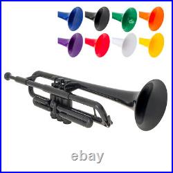 OB pInstrument pTrumpet Plastic Trumpet, Mouthpieces and Carrying Bag, Black