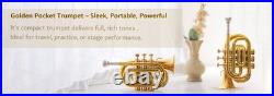 POCKET TRUMPET Bb BRASS WithFREE HARD CASE, AND MOUTHPIECE