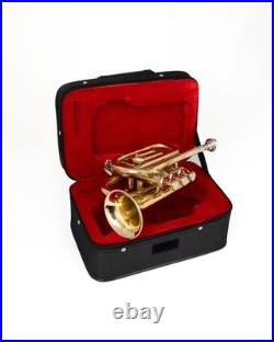 POCKET TRUMPET Bb BRASS WithFREE HARD CASE AND MOUTHPIECE