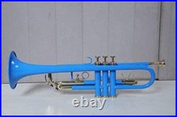 PROME NIGHT Trumpet Blue Color Bb Pitch With Hard Case Mouth Piece