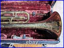 Pair of Rare York Band Instrument Co. Air-Flow Trumpets original cases