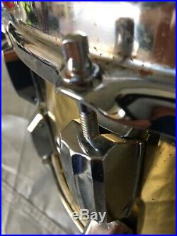 Pearl Brass Snare Drum Super Gripper System + Case 14 X 6 1/2 Japan