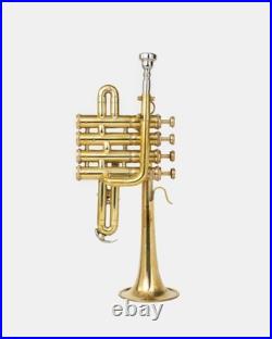 Piccolo Trumpet BRASS Pitch 4-Valve Finish with Case &Mouthpiece Piccolo Trumpet BRASS Pitch 4-Valve Finish with Case &Mouthpiece