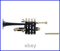 Piccolo Trumpet Black Brass Pitch 4-Valve COLORED Finish with-Case &Mouthpiece Piccolo Trumpet Black Brass Pitch 4-Valve COLORED Finish with-Case &Mouthpiece