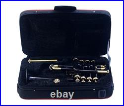 Piccolo Trumpet Black Brass Pitch 4-Valve COLORED Finish with-Case &Mouthpiece