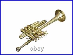 Piccolo Trumpet Brass Polish with Hard case Mouthpiece BRS HORN MUSICALS
