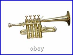 Piccolo Trumpet Brass Polish with Hard case Mouthpiece BRS HORN MUSICALS