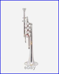 Piccolo Trumpet chrome Pitch 4-Valve chrome Finish with Case &Mouthpiece