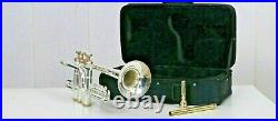 Piccolo trumpet brass and silver plated Bb/A pitch with hard case and mp