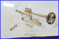 Piccolo trumpet gold and silver plated BB/A pitch with Hard case And Mp