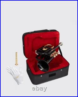 Pocket Trumpet BLACK BRASS Plated with Mouthpiece Case