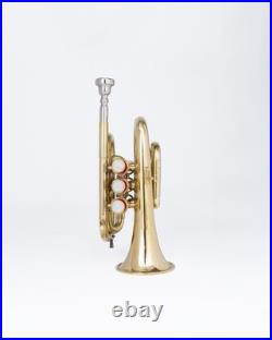 Pocket Trumpet-Brass Finish come with Case & Mouthpiece