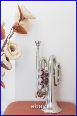 Pocket Trumpet Chrome Finish come with Case & Mouthpiece CHRISTMAS GIFT