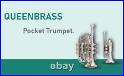 Pocket Trumpet NICKEL Plated with Mouth Piece n Case-BRS HORN FAST SHIPPING