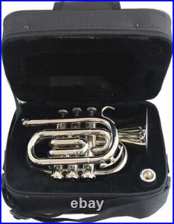 Pocket Trumpet Nickel With Hard Case And Mouth Piece Free Shipping Best Offer
