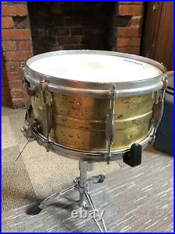 Premier Dominion Vintage Snare Drum 1920s 1930s Brass Cast Hoops 14 x 6.5