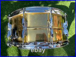 Premier Model 21 Brass Snare Drum. Vintage 14 X 6.5 Great Condition