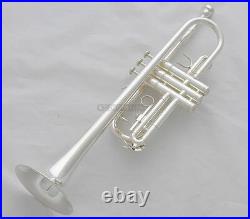 Prof. New Silver Plated C Keys Trumpet Horn Monel valves With Case
