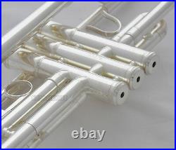 Prof. New Silver Plated C Keys Trumpet Horn Monel valves With Case