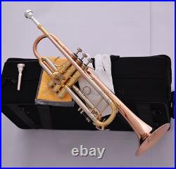 Prof Rose Brass Bb Trumpet Horn Cupronickel Tuning Free 2 Mouthpiece 4-7/8 Bell