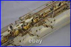 Prof Taishan CLear lacquer Brass Eb Baritone Saxophone Sax Low A High #F 2neck