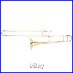 Professional Bb Slide Trombone Gold School Band Student Tuner Case Xmas Gift TO