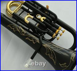 Professional Black Euphonium Horn 11''Bell 26''Height With Case