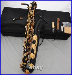 Professional Black lacquer Baritone Saxophone Eb Sax Low A high F# with new case