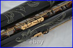 Professional Black lacquer Baritone Saxophone Eb Sax Low A high F# with new case