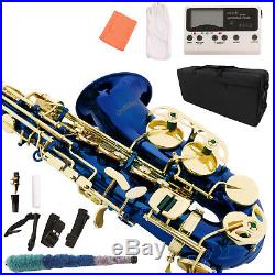 Professional Blue Lacquer Brass Eb Alto Saxophone Sax withCare Kit & Accessories