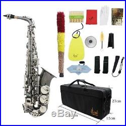 Professional Brass Bend Eb E-flat Alto Saxophone Sax Black D5V6
