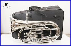 Professional Brass Euphonium Bb/F Pitch Instrument Chrome Finish With Hard case
