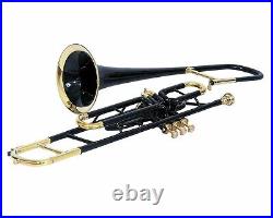 Professional Brass Trombone Bb Pitch Instrument Black Color With Hardcase & Mp