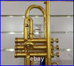 Professional Brushed 24K Gold Trumpet Horn Detachable Bell With Case