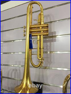 Professional Brushed 24K Gold Trumpet Horn Detachable Bell With Case
