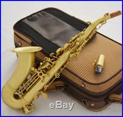 Professional Brushed Brass Bb soprano saxophone New curved sax with case