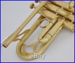 Professional Brushed Matt Brass Trumpet Monel Valves Bb Flat Horn With Case